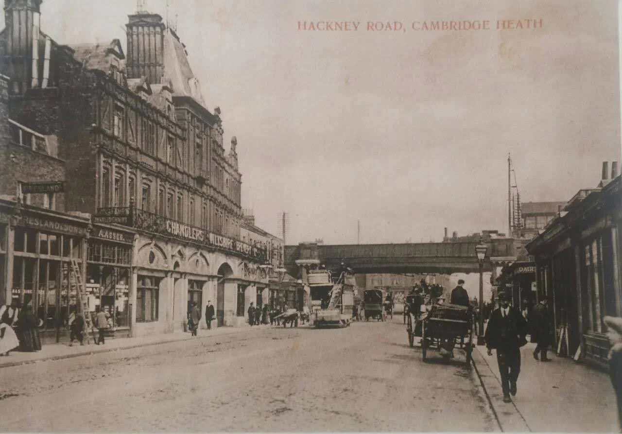 Victorian photograph of Hackney Road showing Chandler's Brewery - the building that became The Hackney