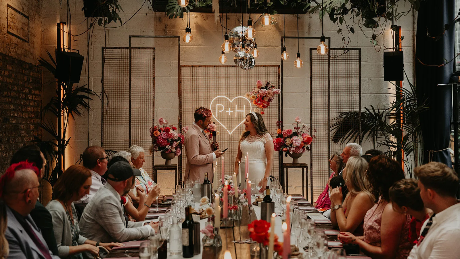 Hannah & Piers on their wedding day at The Hackney